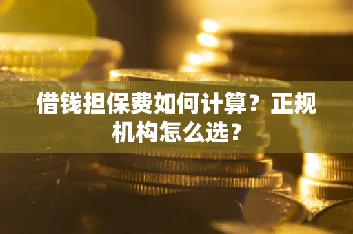 武汉借钱担保费如何计算？正规机构怎么选？