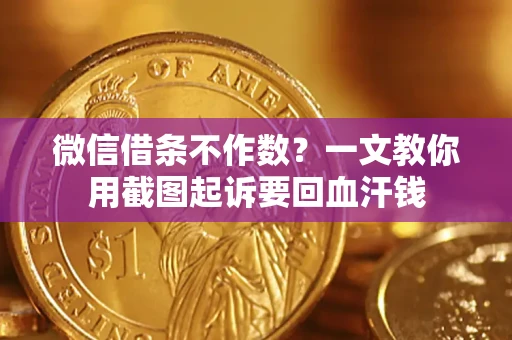 武汉微信借条不作数？一文教你用截图起诉要回血汗钱