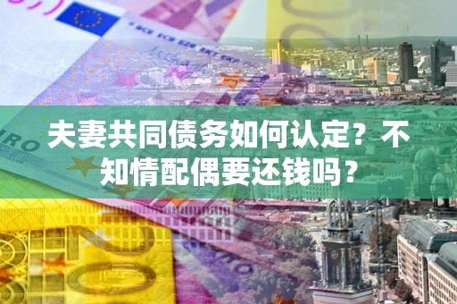 武汉夫妻共同债务如何认定？不知情配偶要还钱吗？