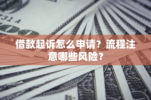 武汉借款起诉怎么申请？流程注意哪些风险？