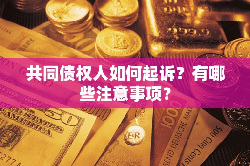 武汉共同债权人如何起诉？有哪些注意事项？