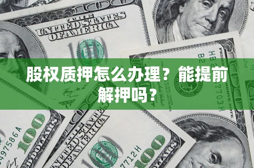 武汉股权质押怎么办理？能提前解押吗？